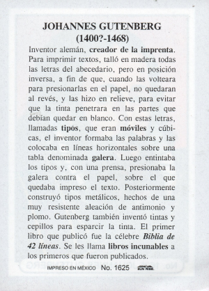 Biografia Johannes Gutenberg Atras